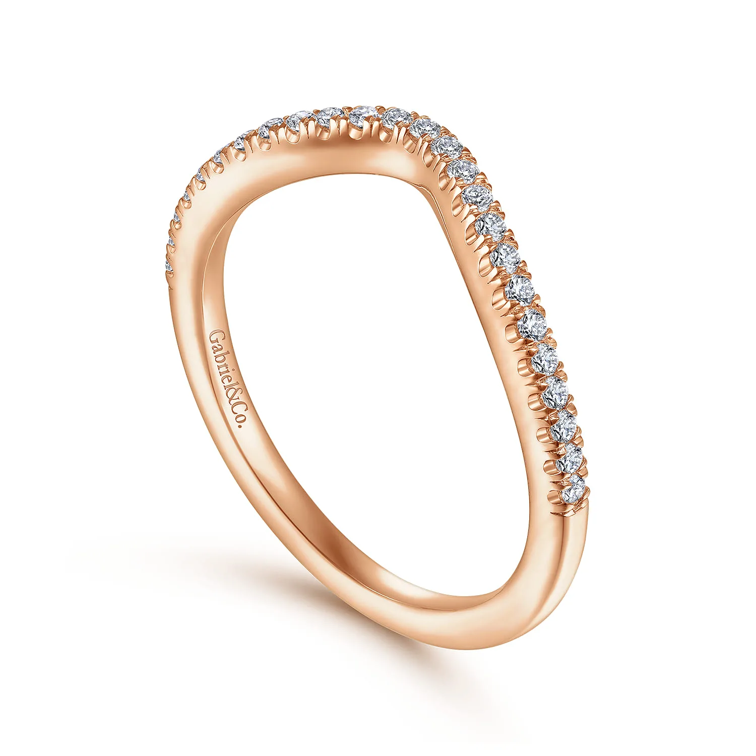 Matching Diamond Wedding Band in 14K Rose Gold, photograph 3