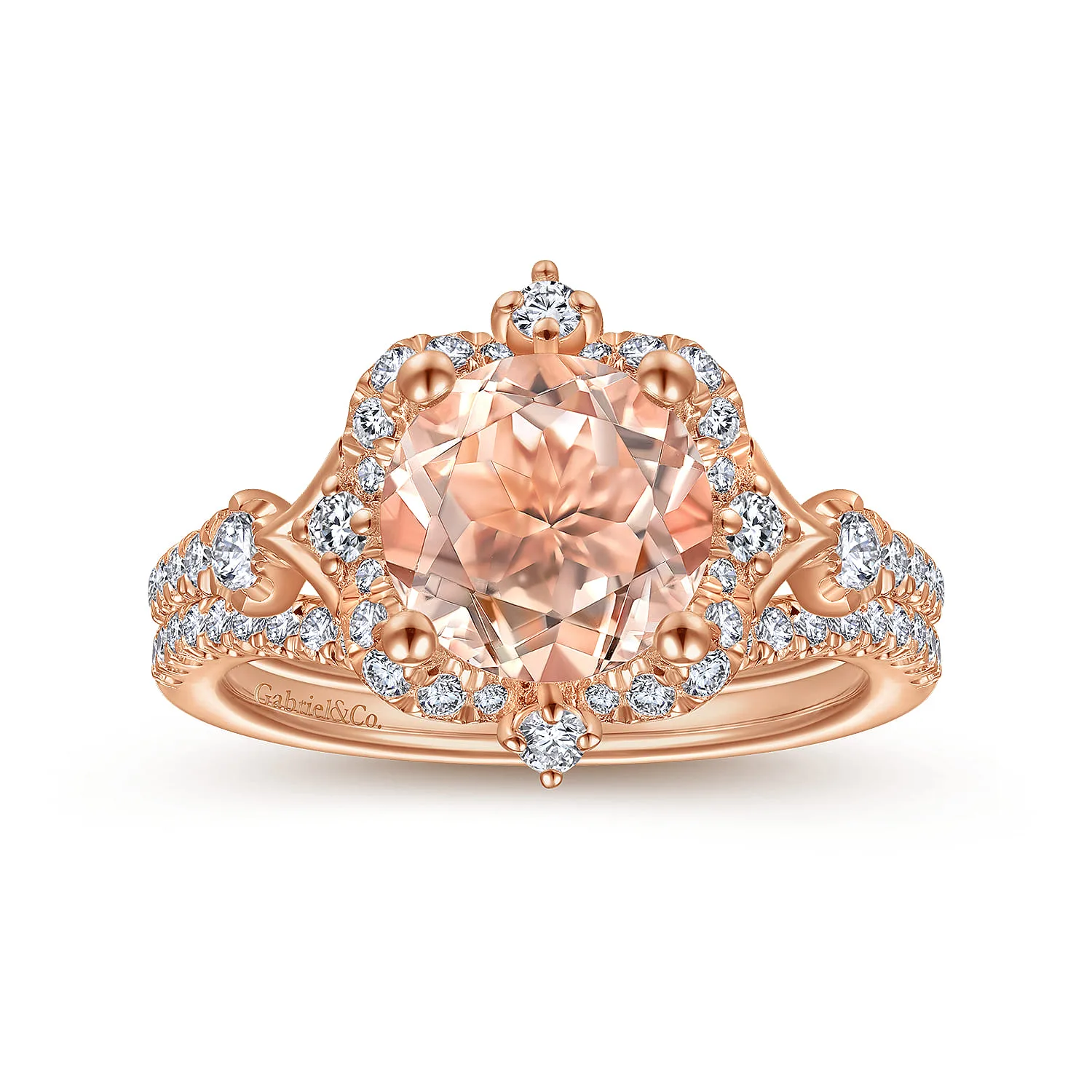 Matching Diamond Wedding Band in 14K Rose Gold, photograph 4