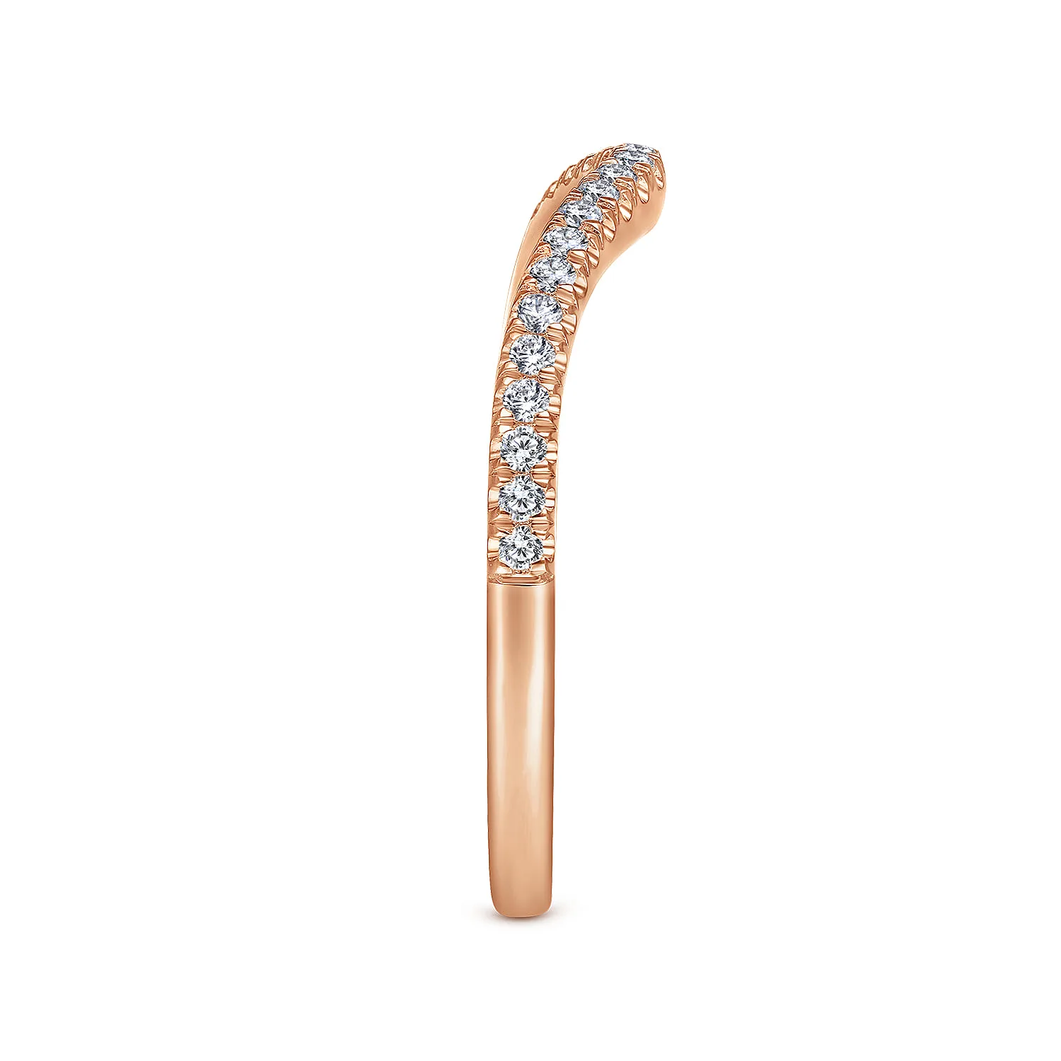 Matching Diamond Wedding Band in 14K Rose Gold, photograph 5