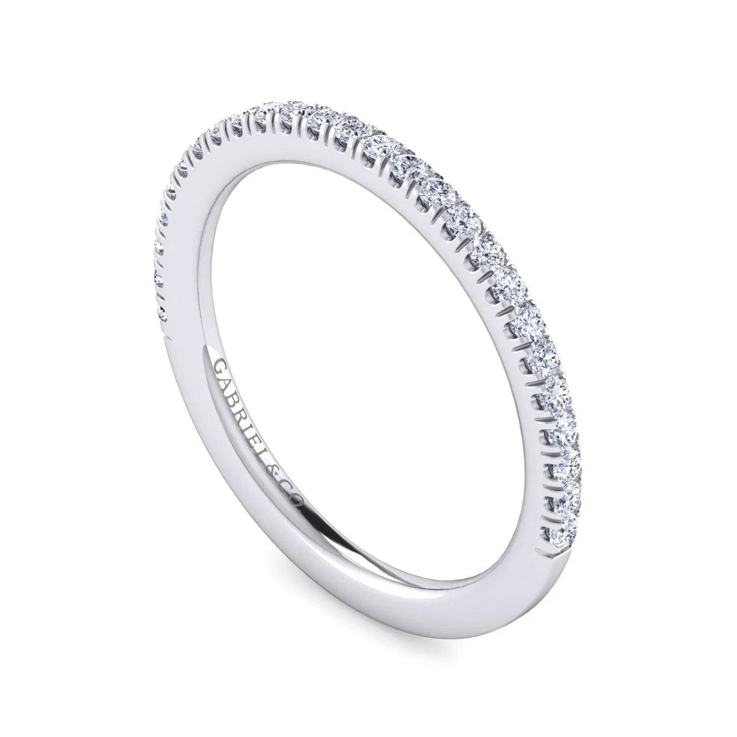 Diamond Matching Wedding Band in 14K White Gold, photograph 3