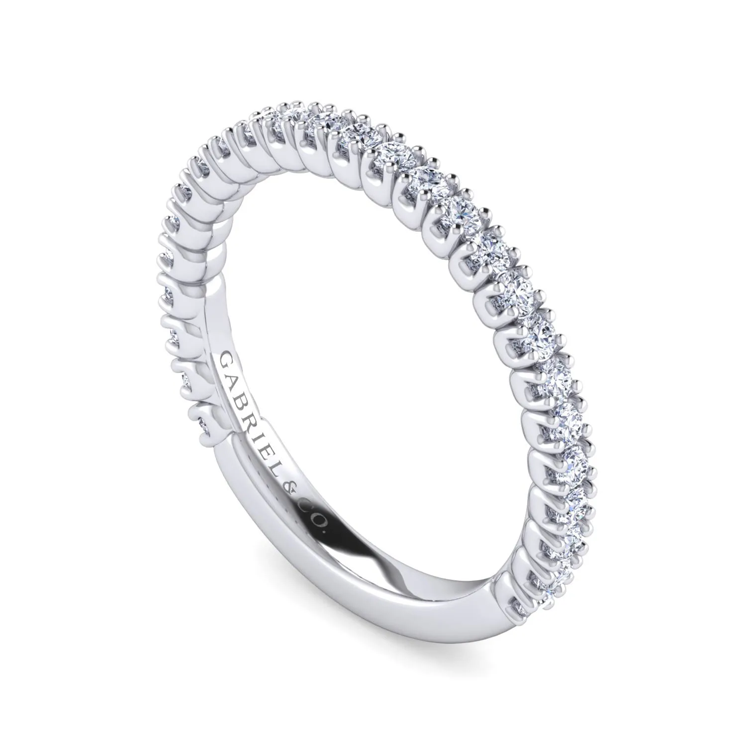 Diamond Matching Wedding Band in 14K White Gold, photograph 3