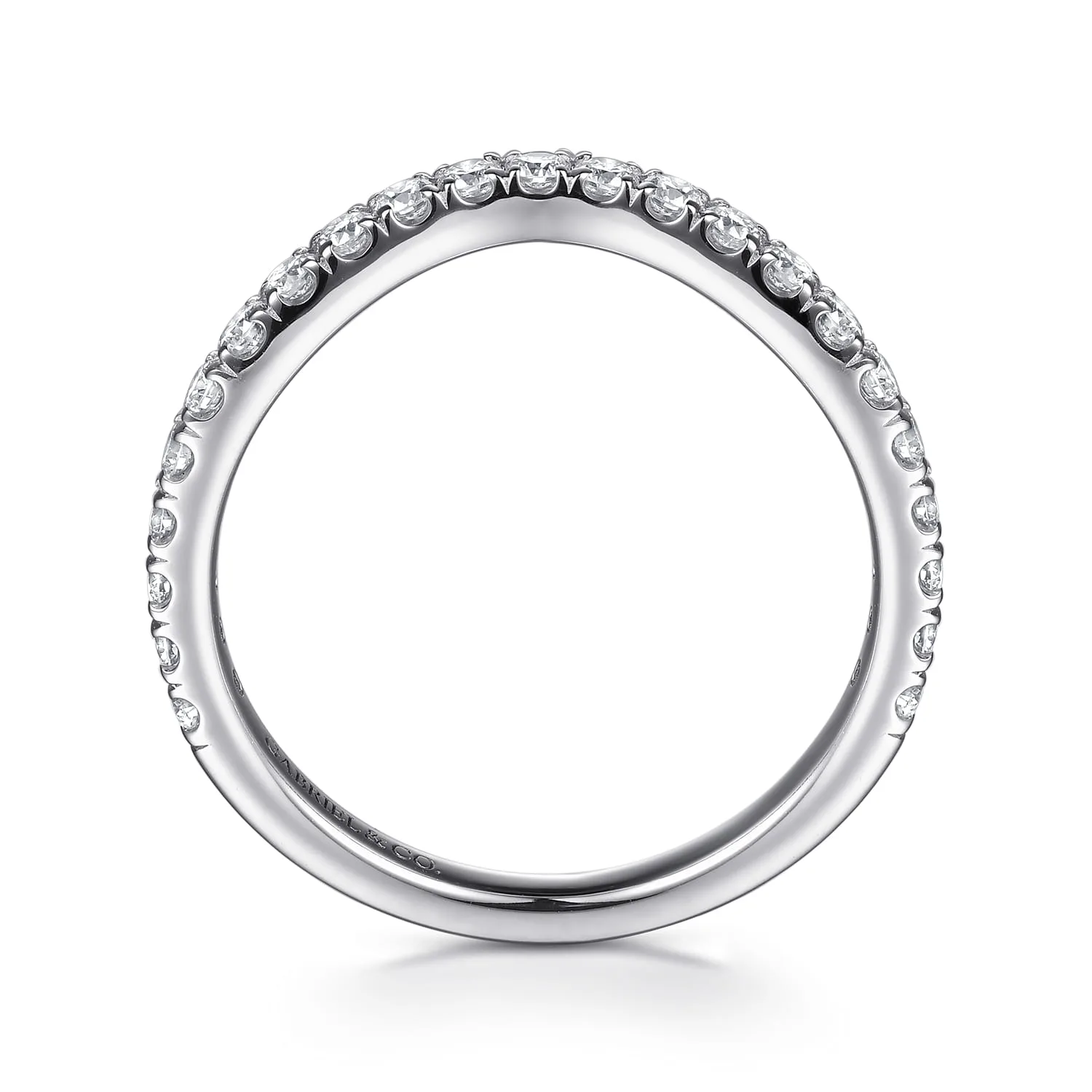 Diamond Matching Wedding Band in 14K White Gold, photograph 2