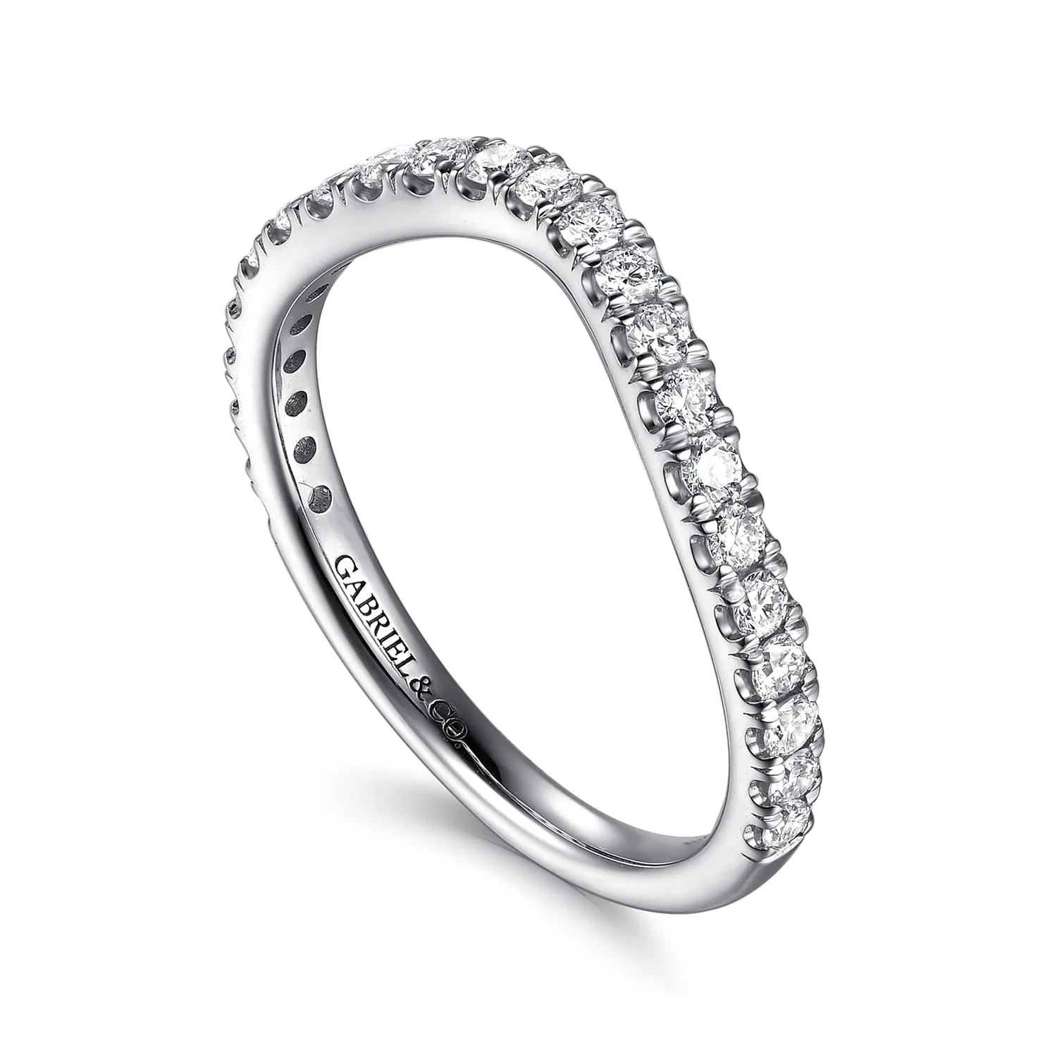 Diamond Matching Wedding Band in 14K White Gold, photograph 3