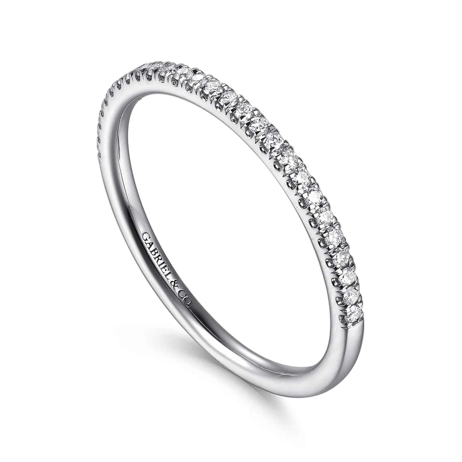 Diamond Matching Wedding Band in 14K White Gold, photograph 3