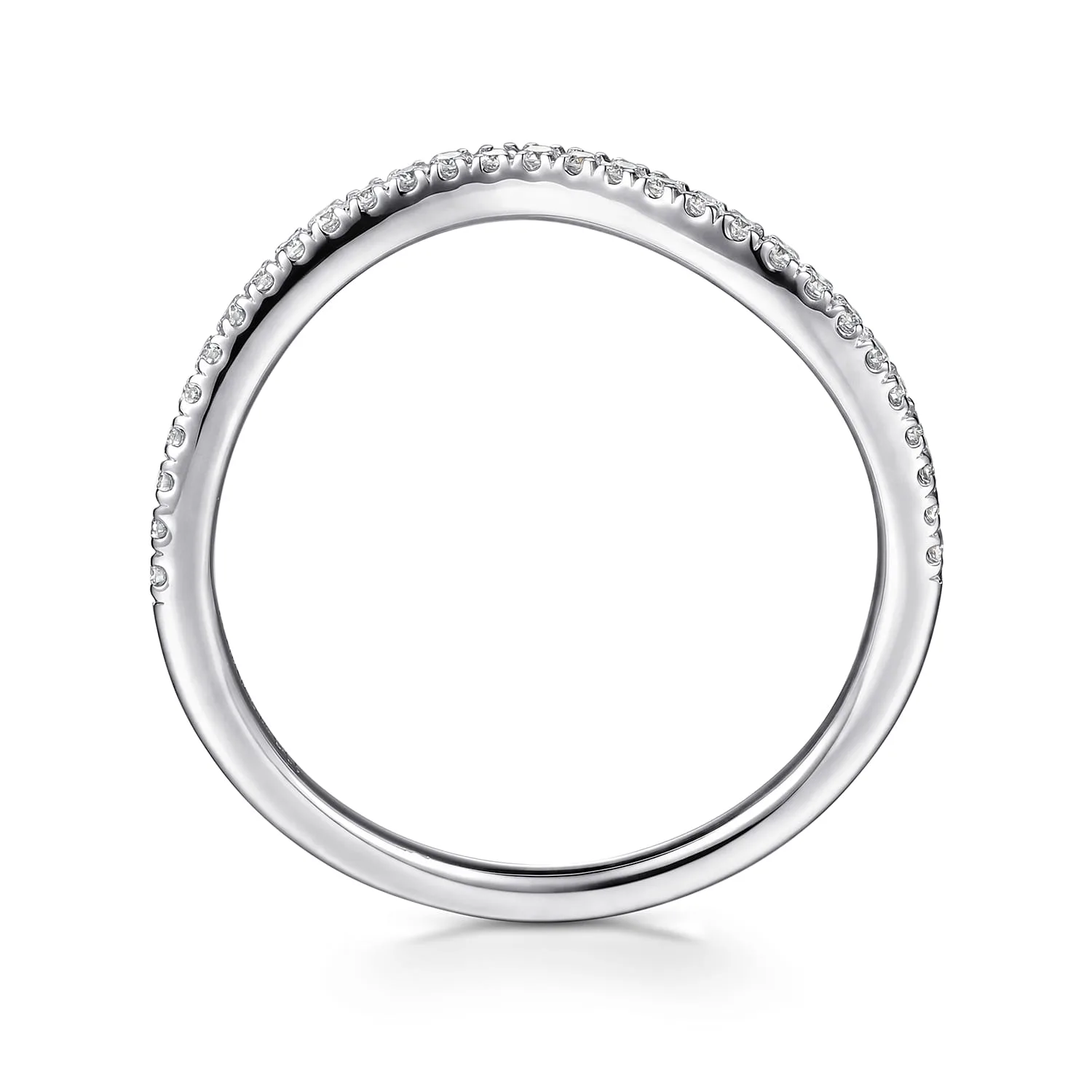 Diamond Matching Wedding Band in 14K White Gold, photograph 2