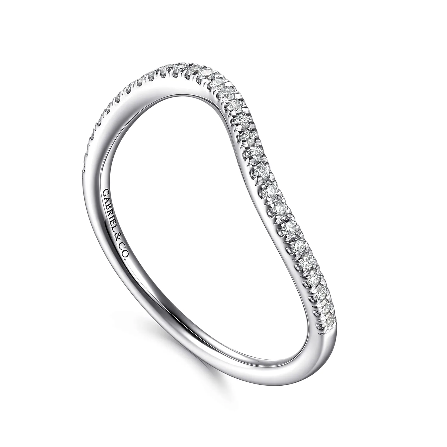 Diamond Matching Wedding Band in 14K White Gold, photograph 3