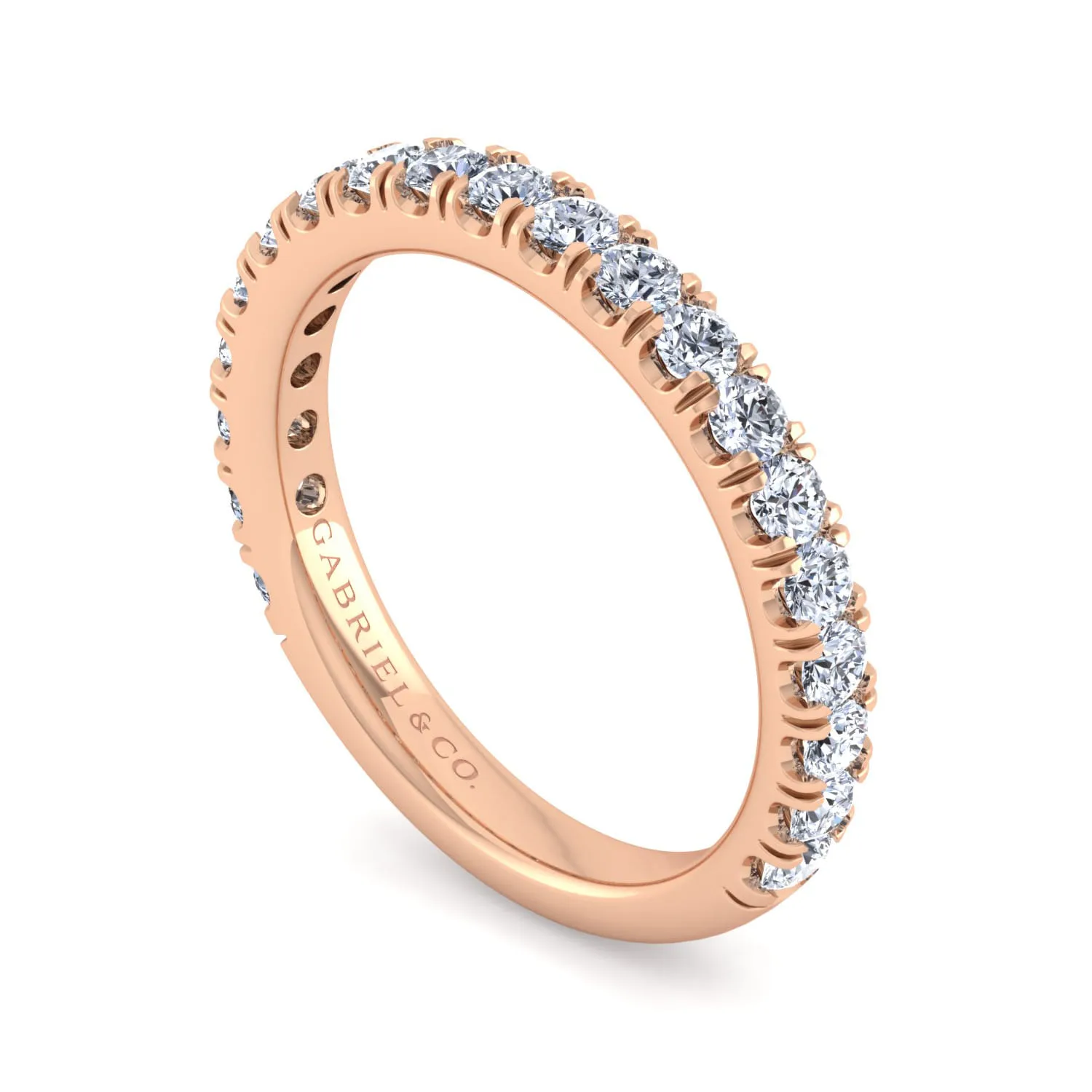 Diamond Matching Wedding Band in 14K Rose Gold, photograph 3