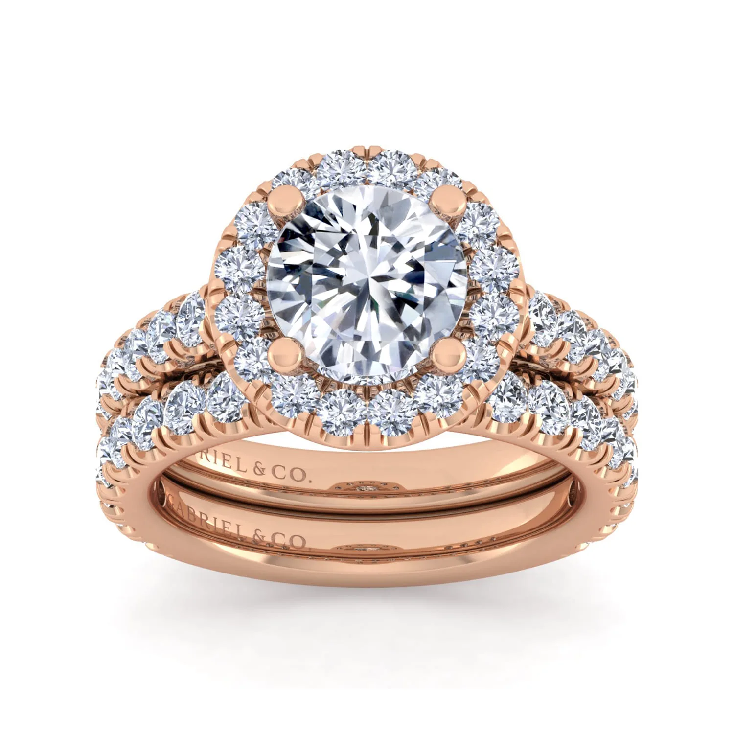 Diamond Matching Wedding Band in 14K Rose Gold, photograph 4