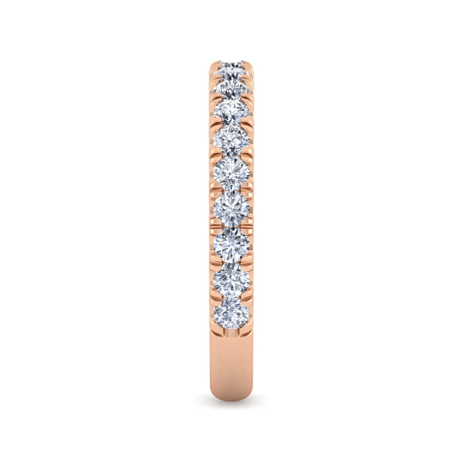 Diamond Matching Wedding Band in 14K Rose Gold, photograph 5