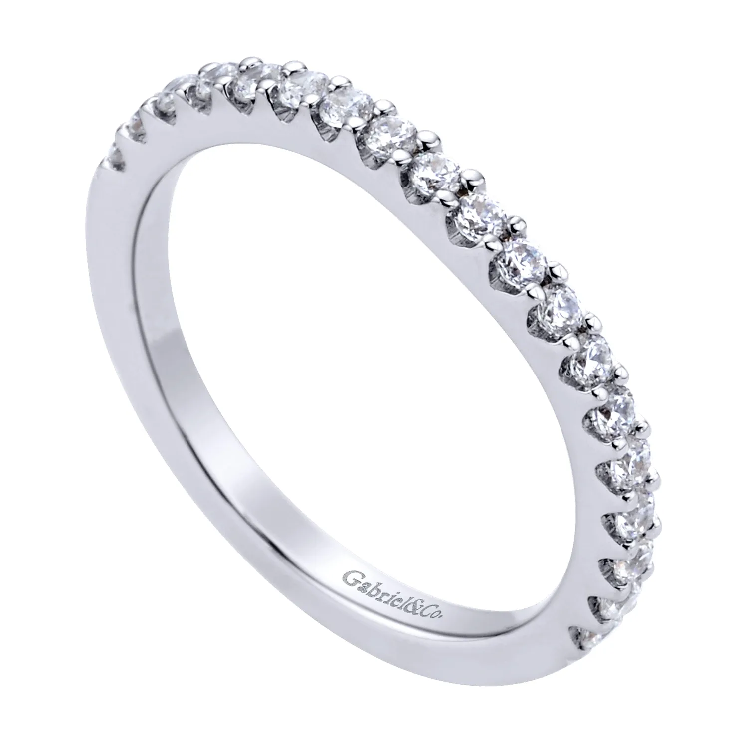 Diamond Matching Wedding Band in 14K White Gold, photograph 3
