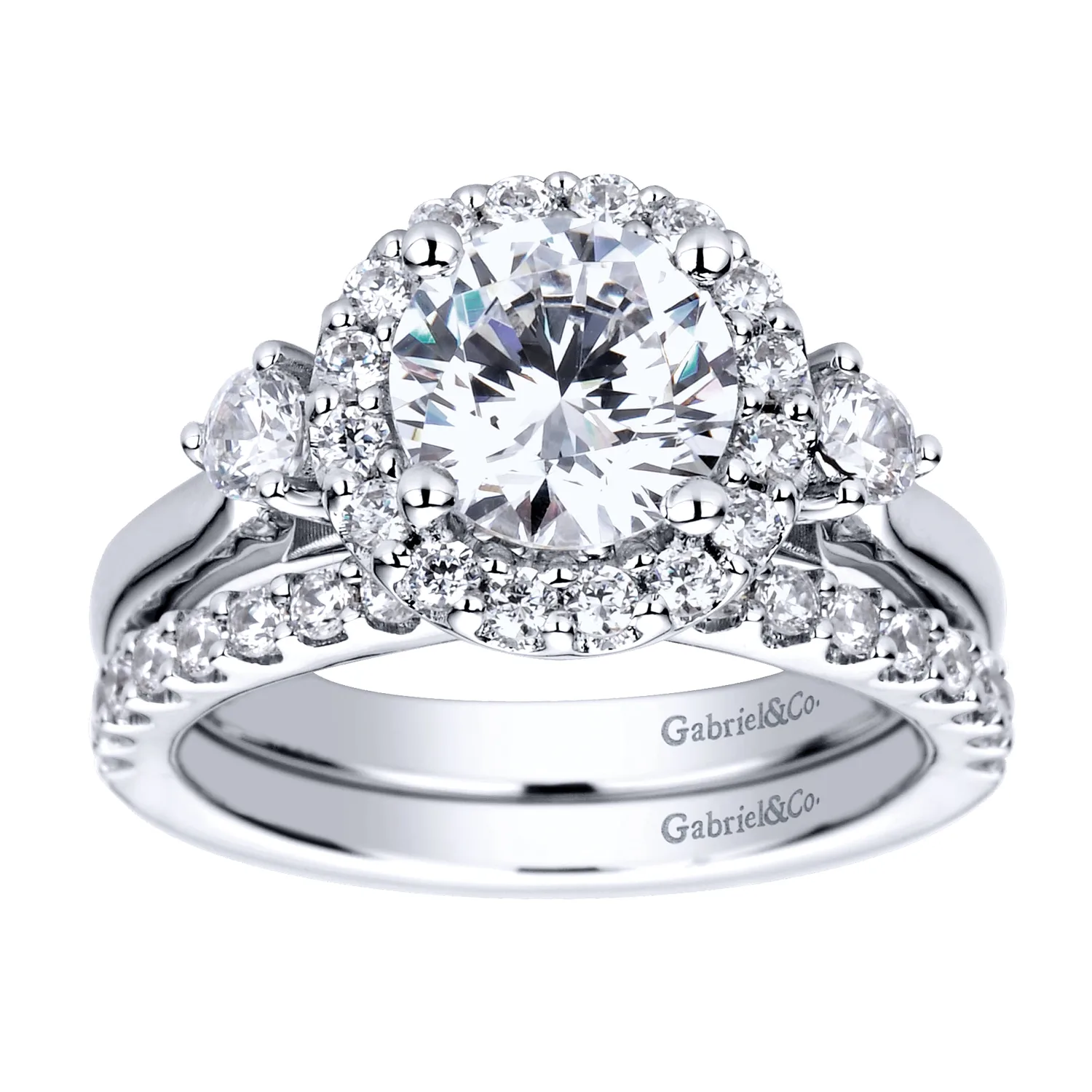Diamond Matching Wedding Band in 14K White Gold, photograph 4