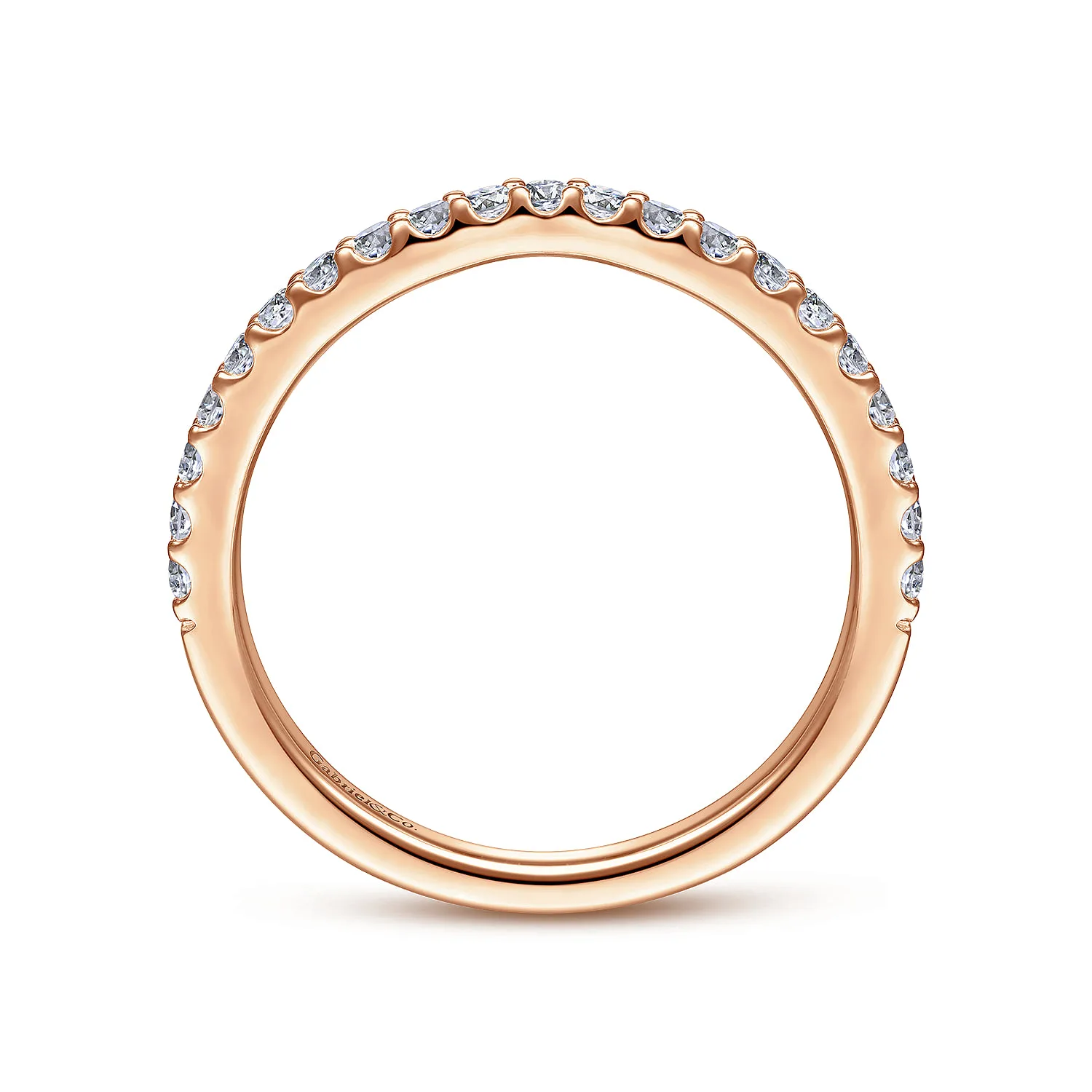 Matching Diamond Wedding Band in 14K Rose Gold, photograph 2