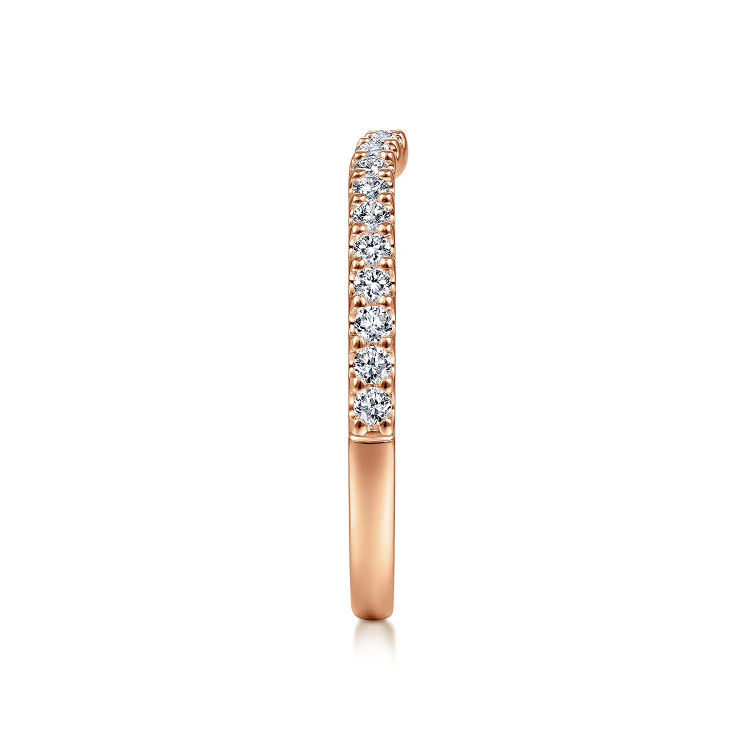 Matching Diamond Wedding Band in 14K Rose Gold, photograph 5