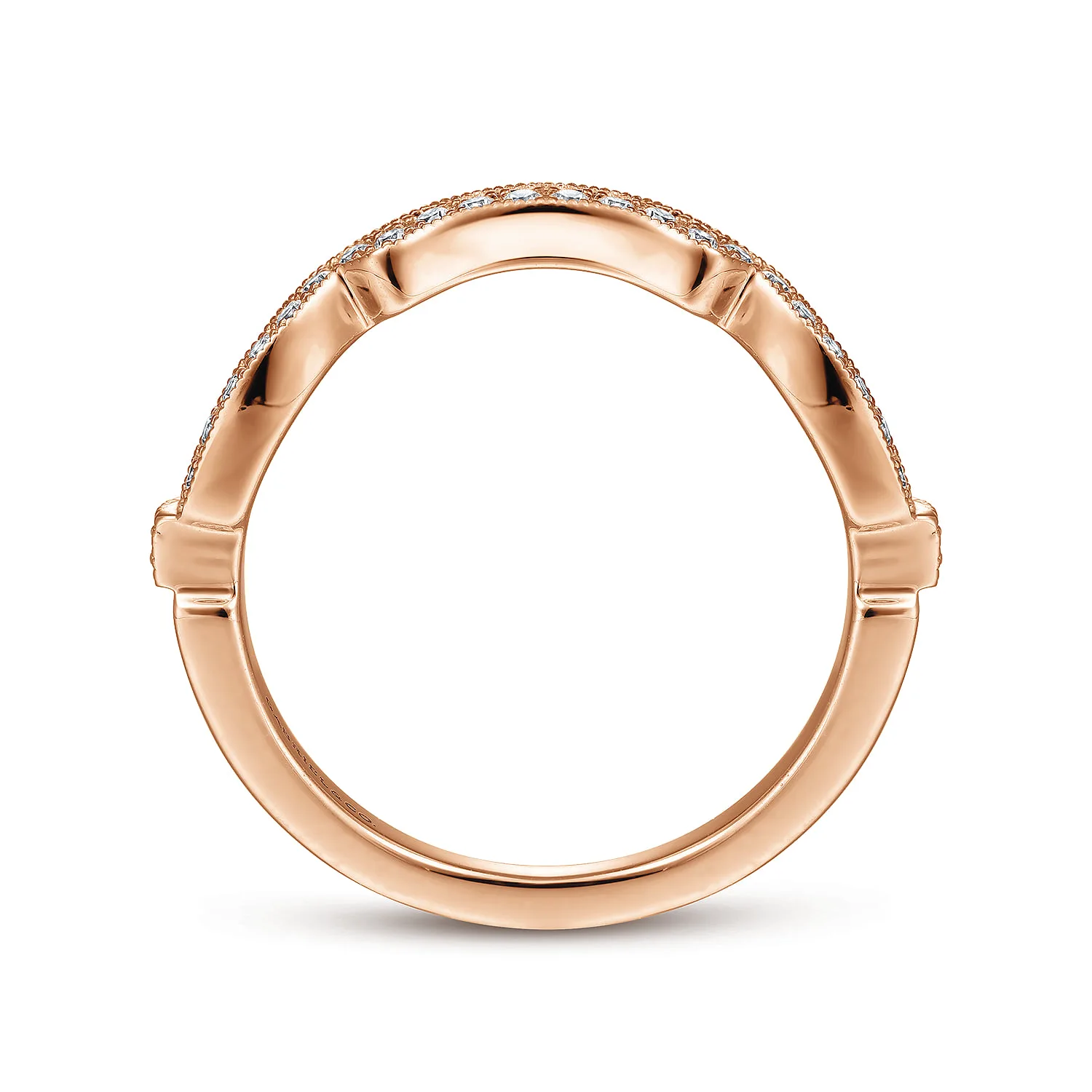 Matching Diamond Wedding Band in 14K Rose Gold, photograph 2