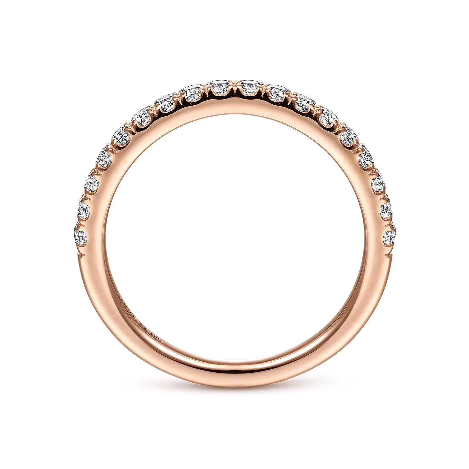 Matching Diamond Wedding Band in 14K Rose Gold, photograph 2