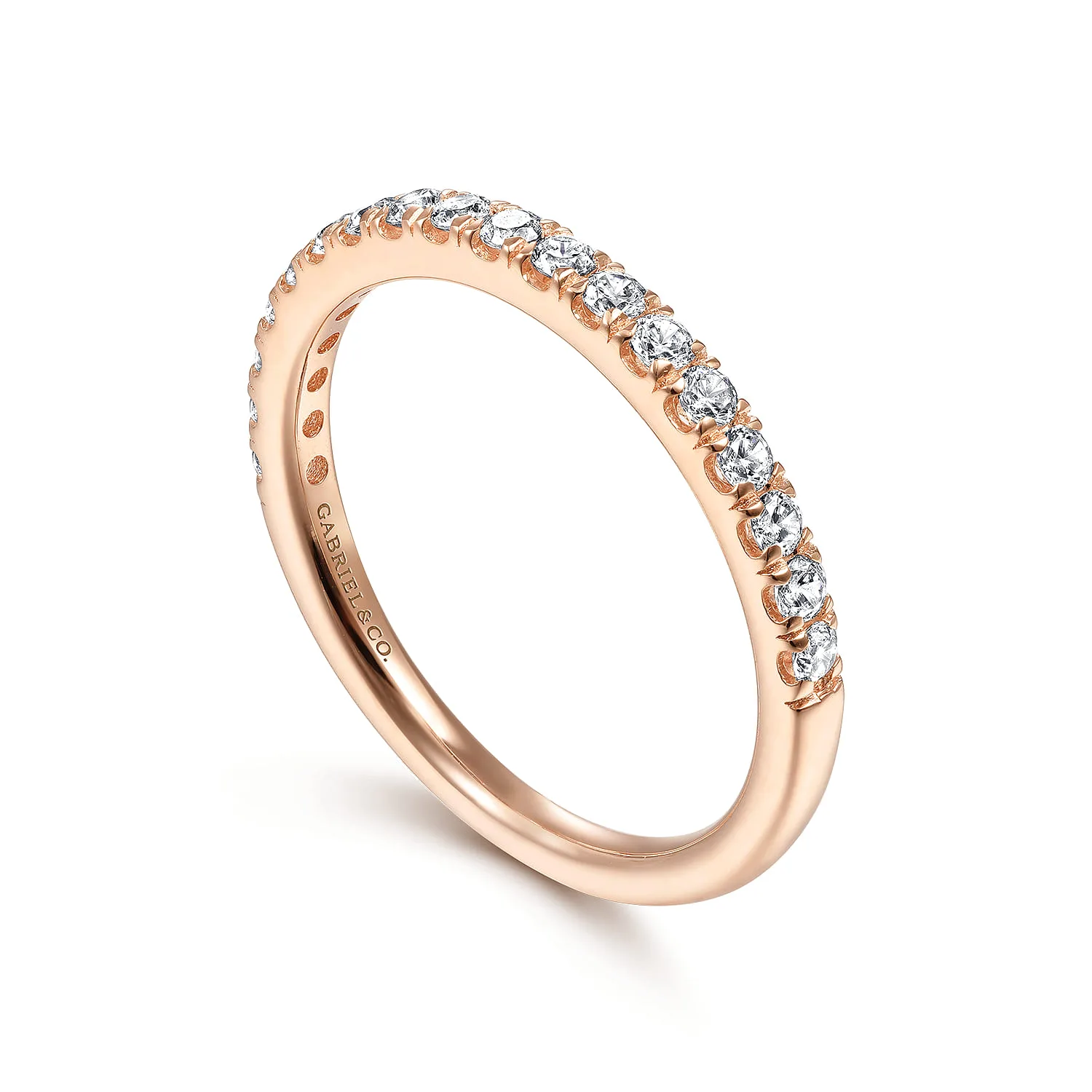 Matching Diamond Wedding Band in 14K Rose Gold, photograph 3