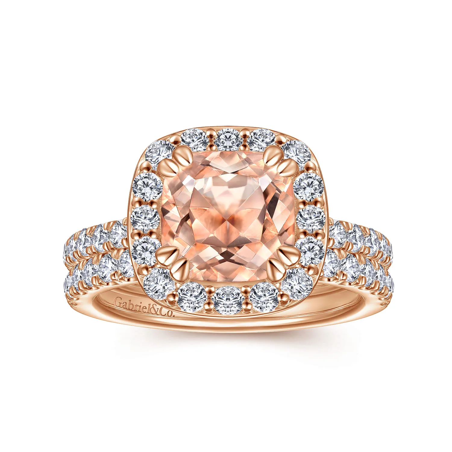 Matching Diamond Wedding Band in 14K Rose Gold, photograph 4