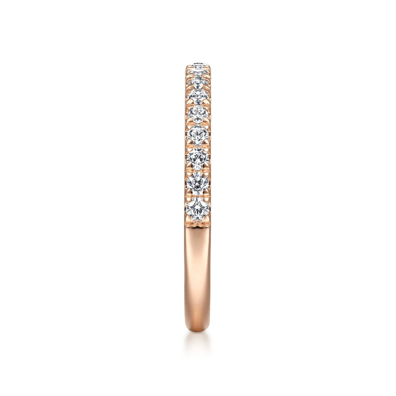 Matching Diamond Wedding Band in 14K Rose Gold, photograph 5