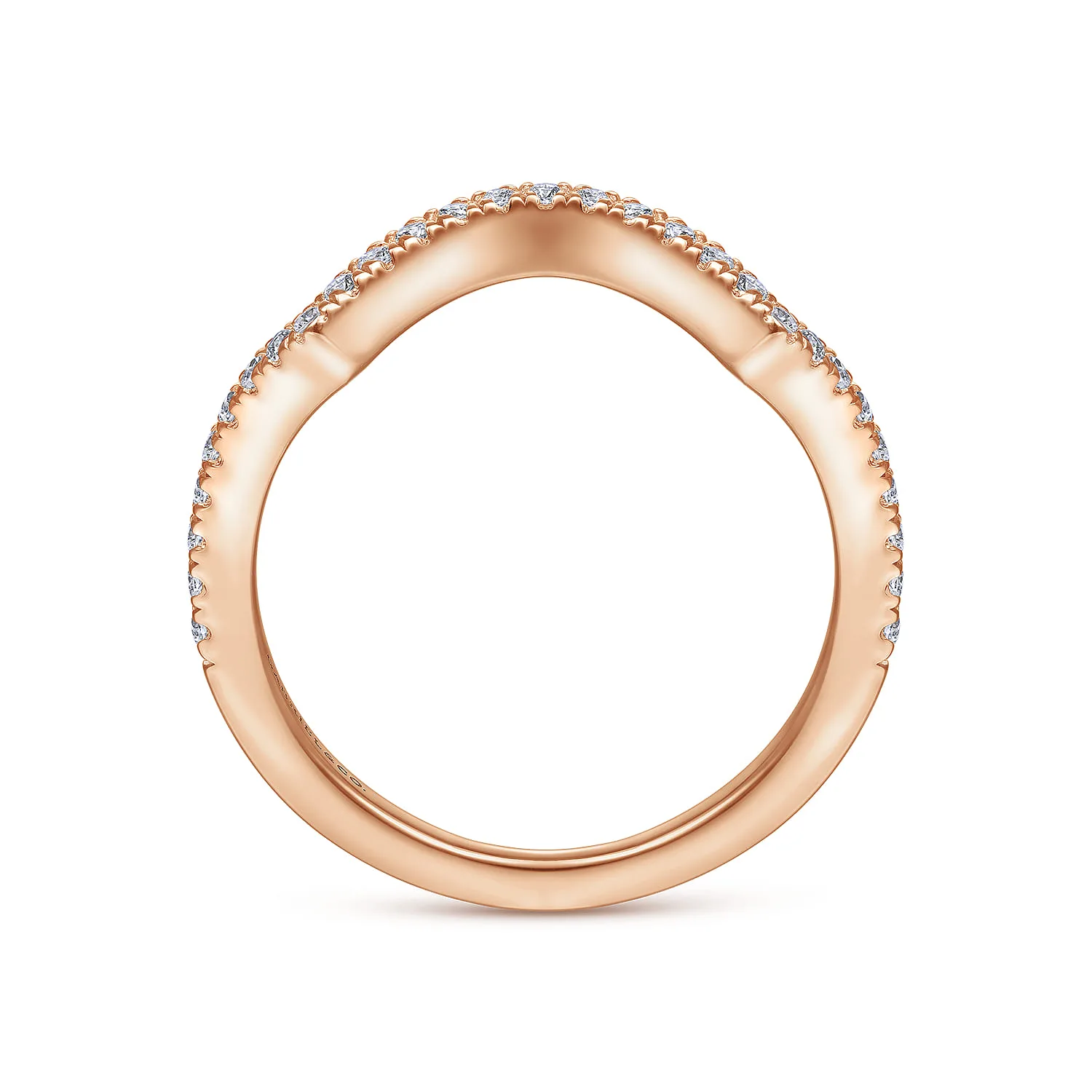 Matching Diamond Wedding Band in 14K Rose Gold, photograph 2