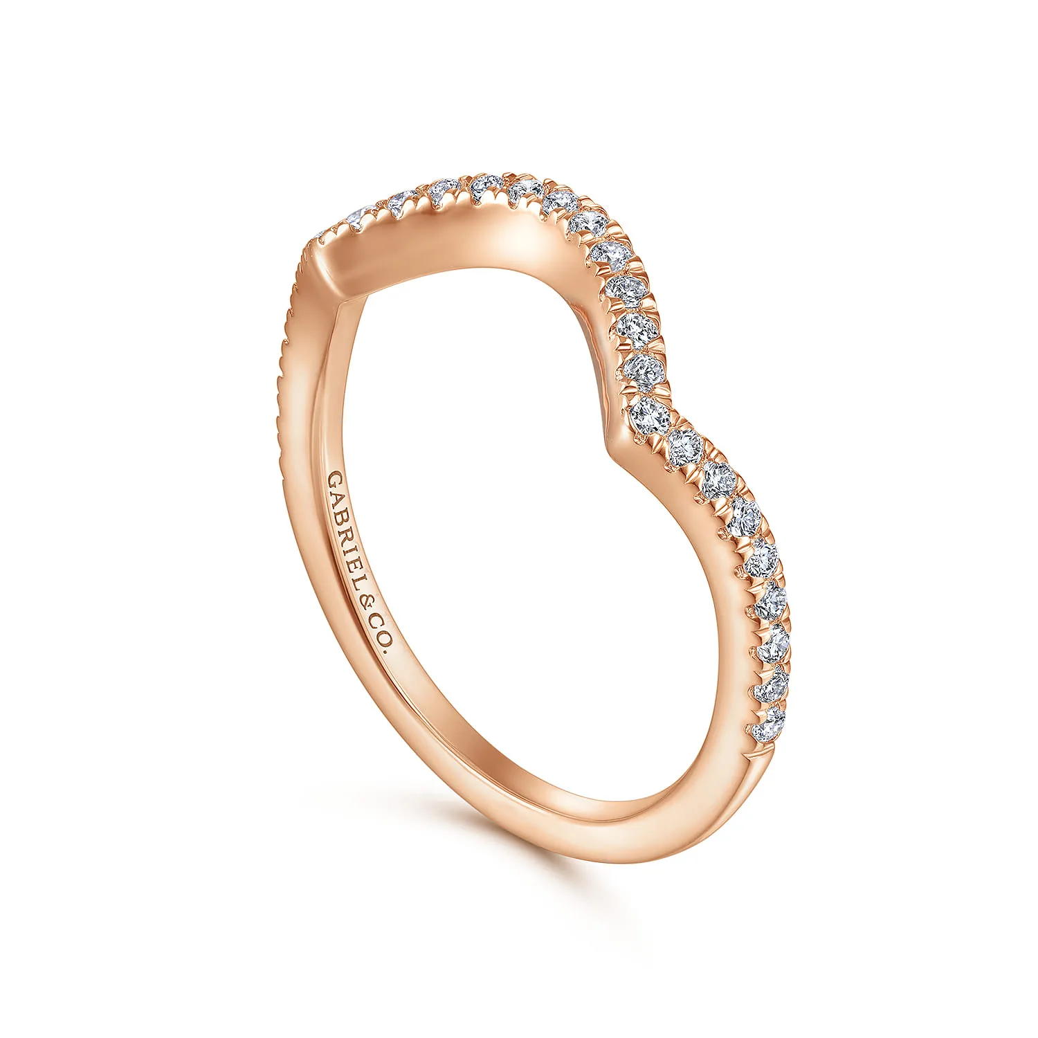Matching Diamond Wedding Band in 14K Rose Gold, photograph 3