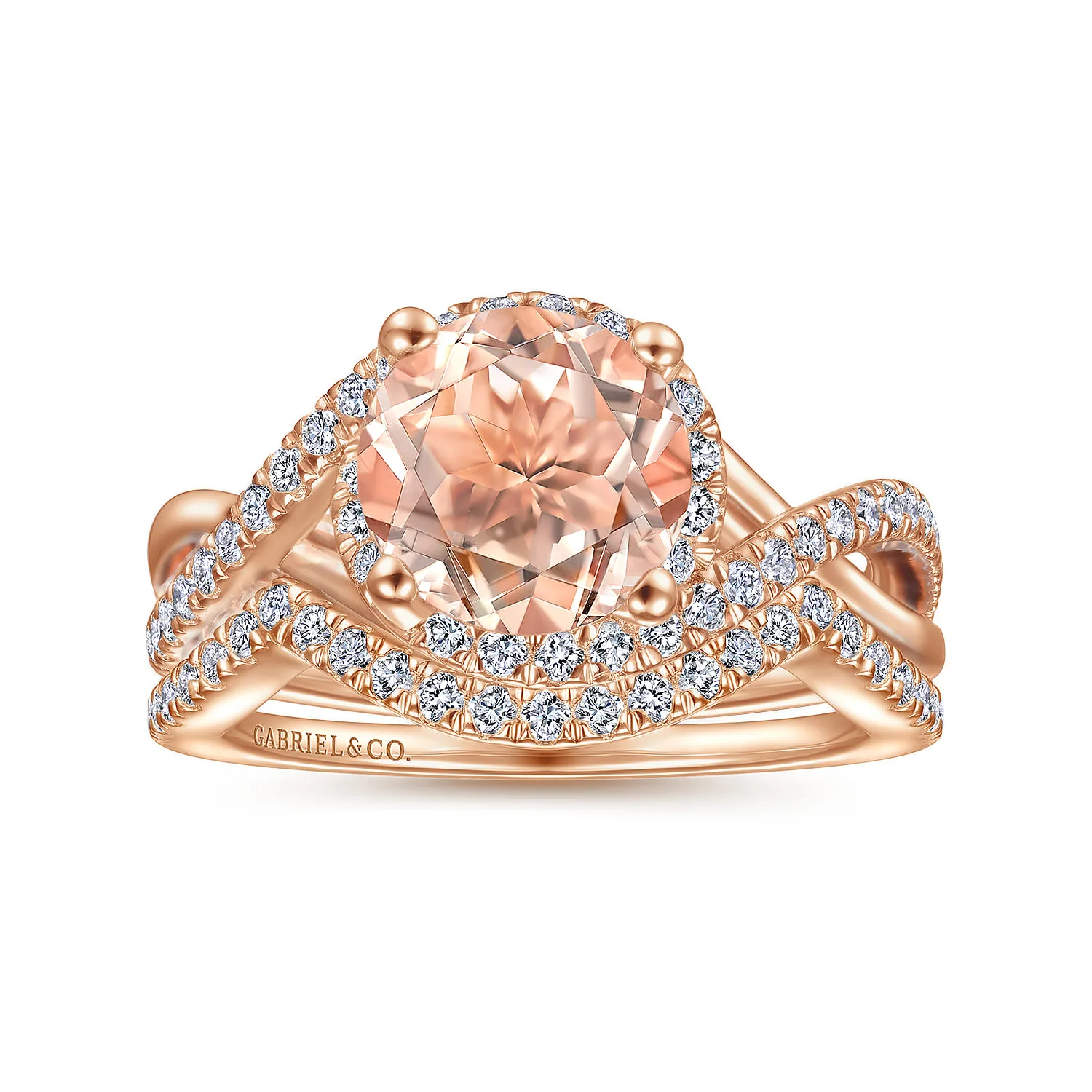 Matching Diamond Wedding Band in 14K Rose Gold, photograph 4