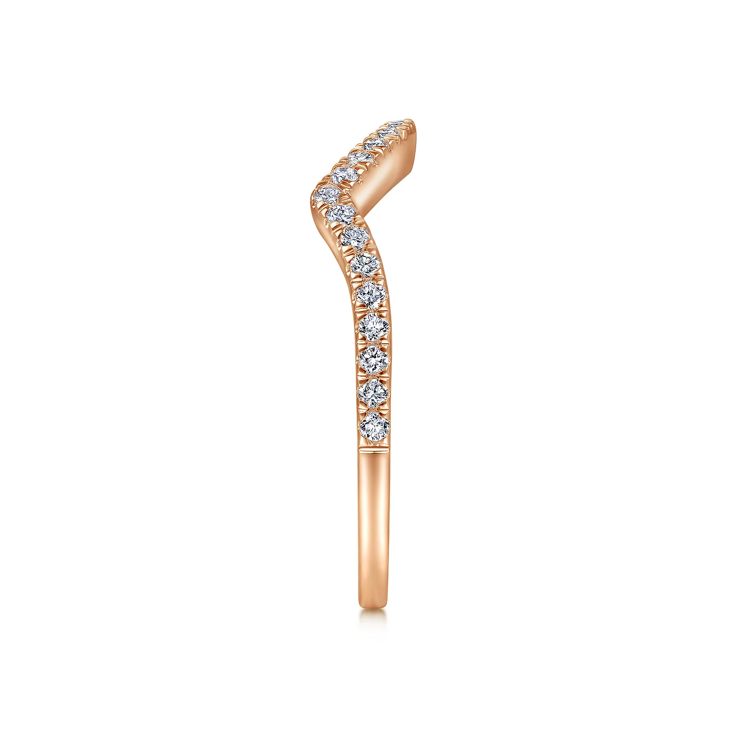 Matching Diamond Wedding Band in 14K Rose Gold, photograph 5