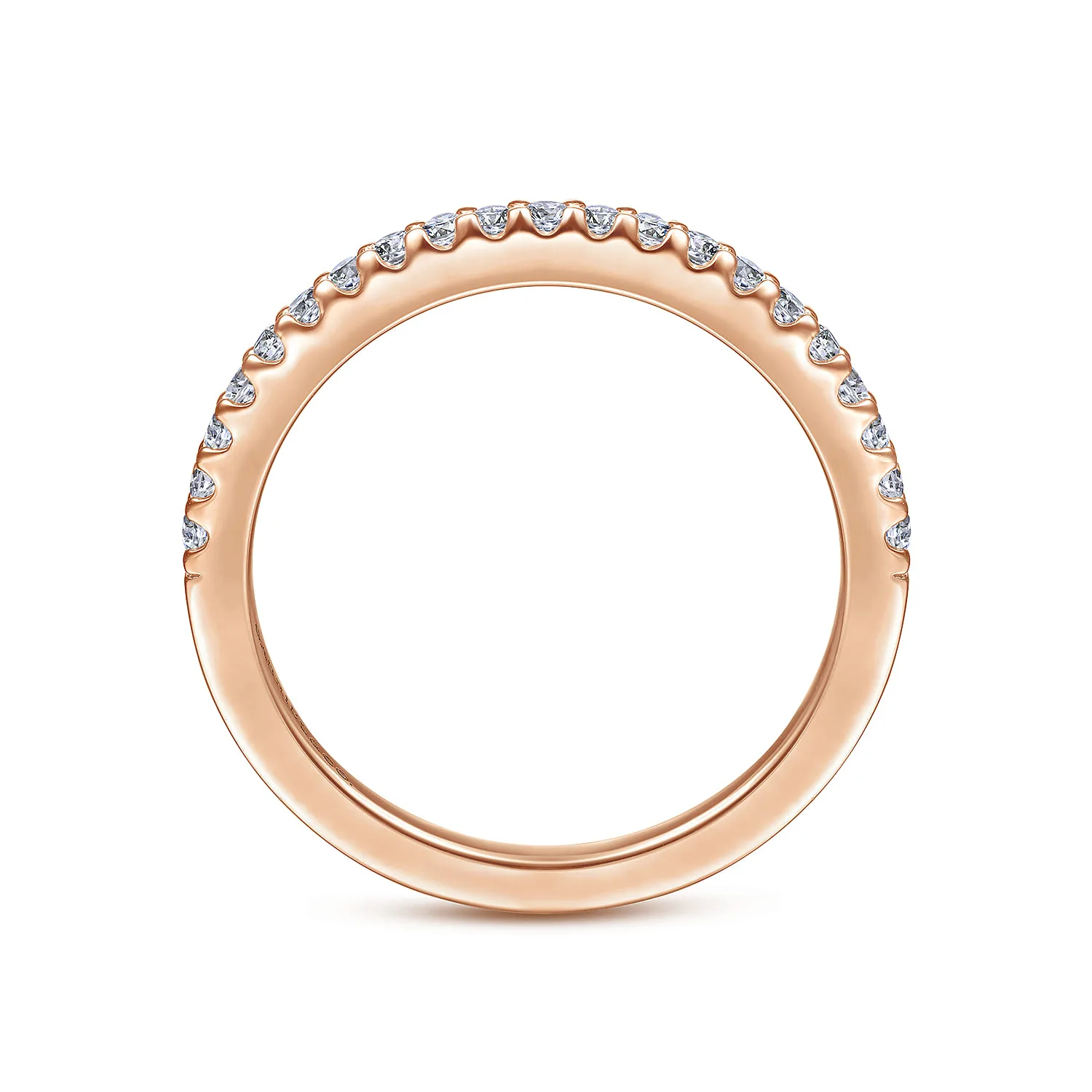 Matching Diamond Wedding Band in 14K Rose Gold, photograph 2
