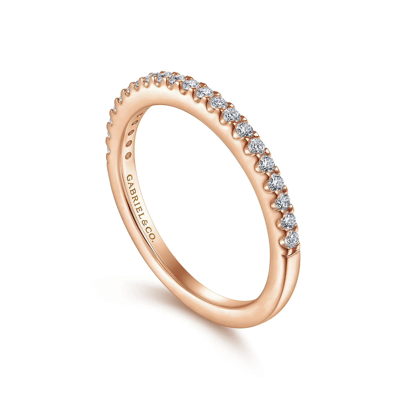 Matching Diamond Wedding Band in 14K Rose Gold, photograph 3