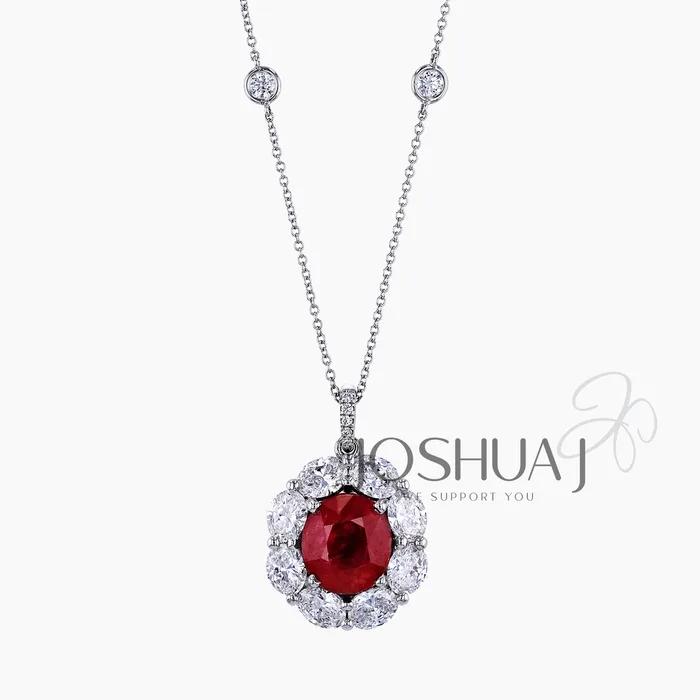 Oval Ruby Necklace