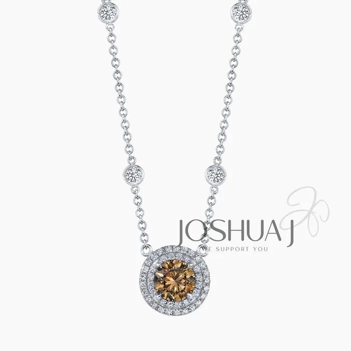 Cognac Round Diamond Necklace