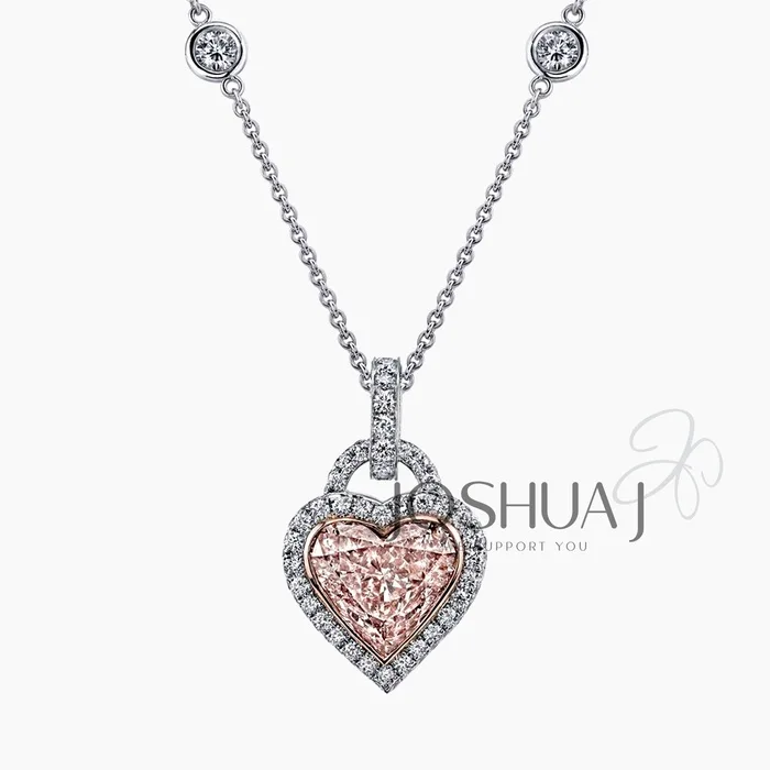 Heart Diamond Halo Necklace