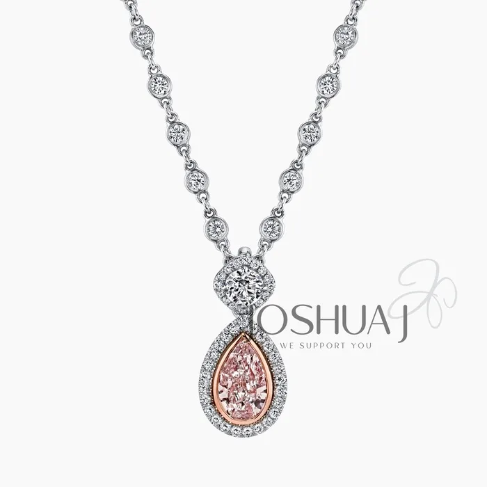 Fancy Light Pear Diamond Halo Necklace