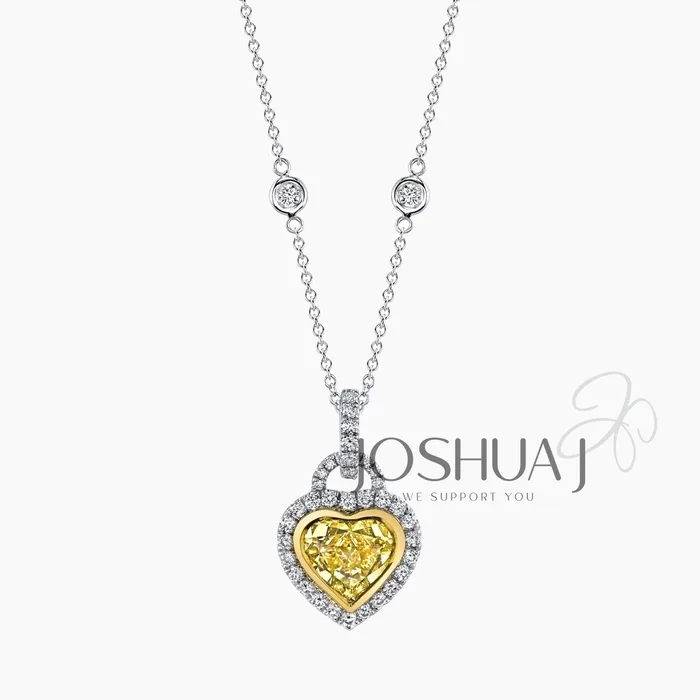Heart Diamond Halo Necklace