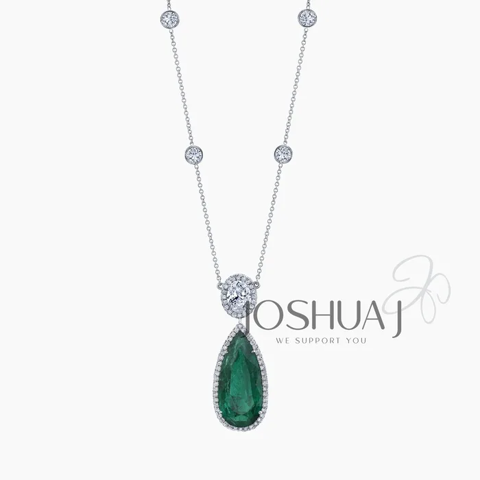 Pear Emerald Necklace