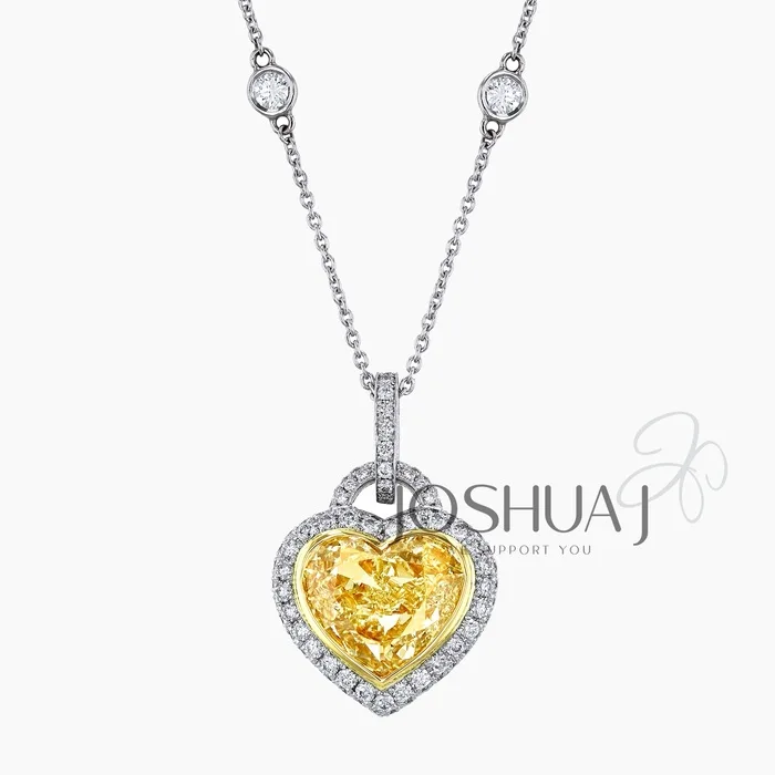 Heart Diamond Halo Necklace
