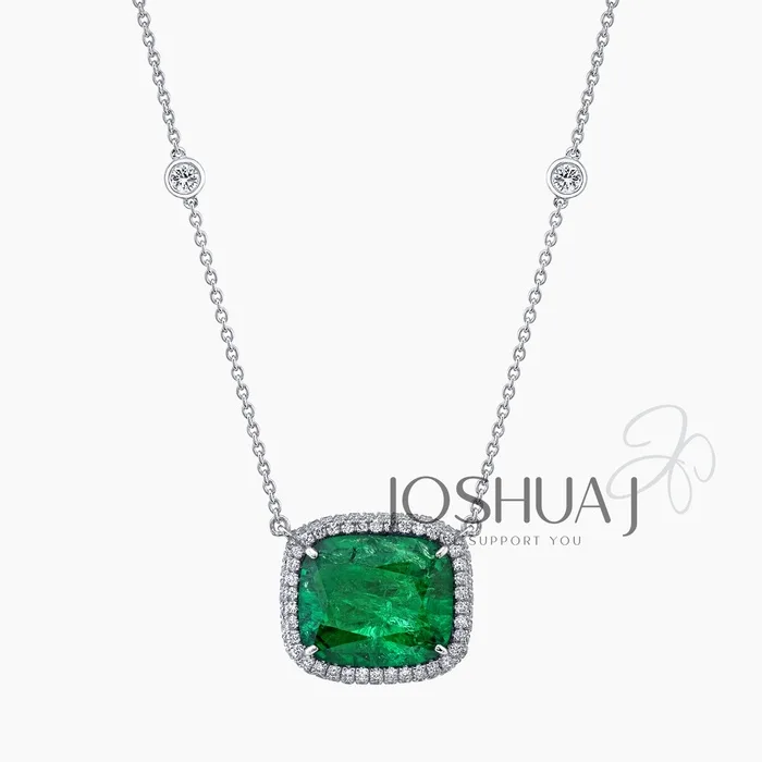 Cushion Emerald Necklace
