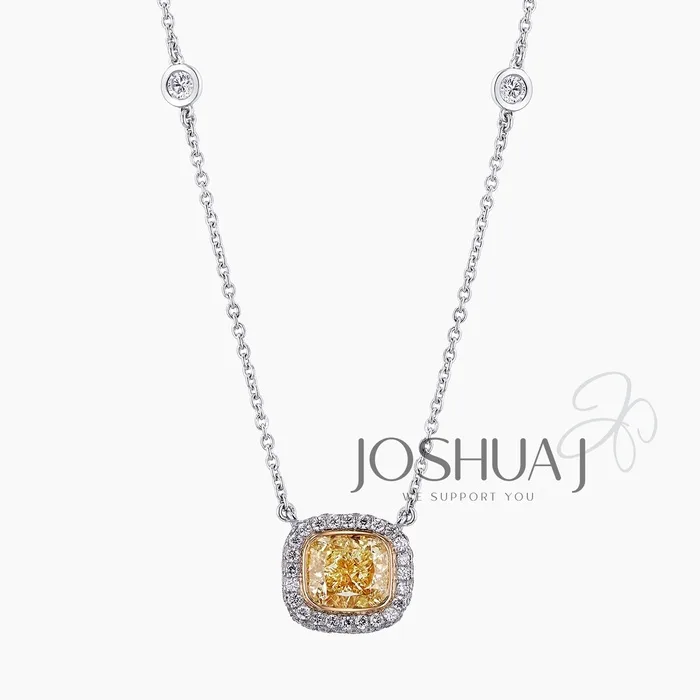 Cushion Diamond Necklace
