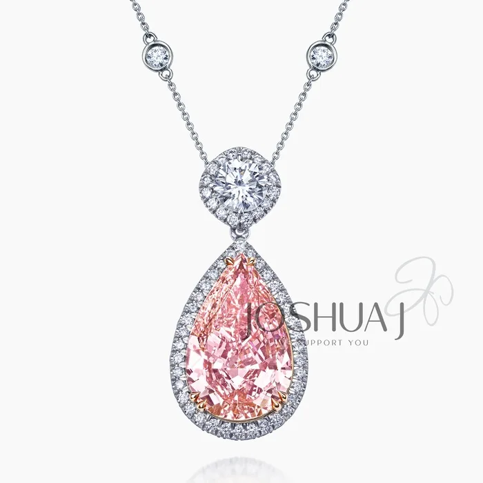 Fancy Intense Round Diamond Necklace