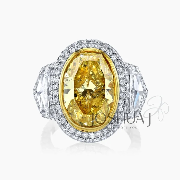 Fancy Yellow Oval Diamond Ring