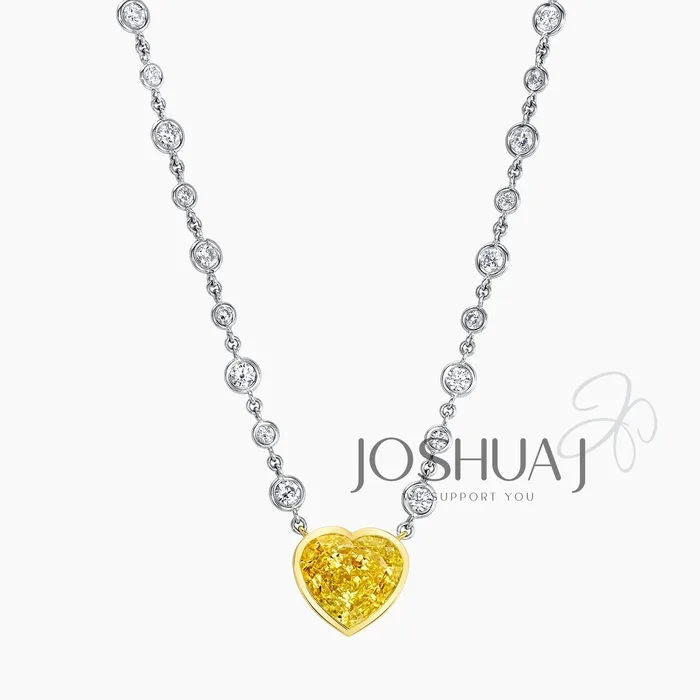 Fancy Yellow Radiant Diamond Necklace