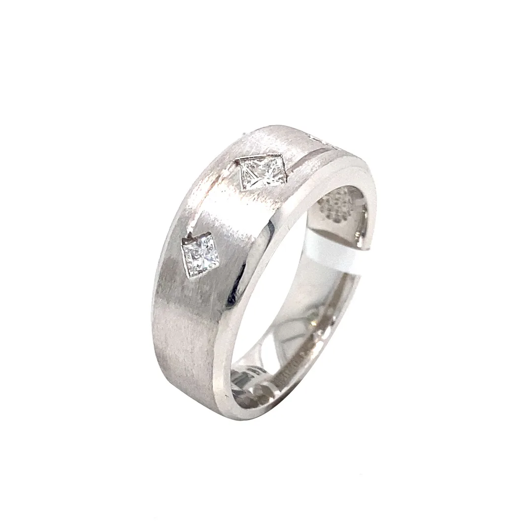 14K White Gold Diamond Men’s Ring