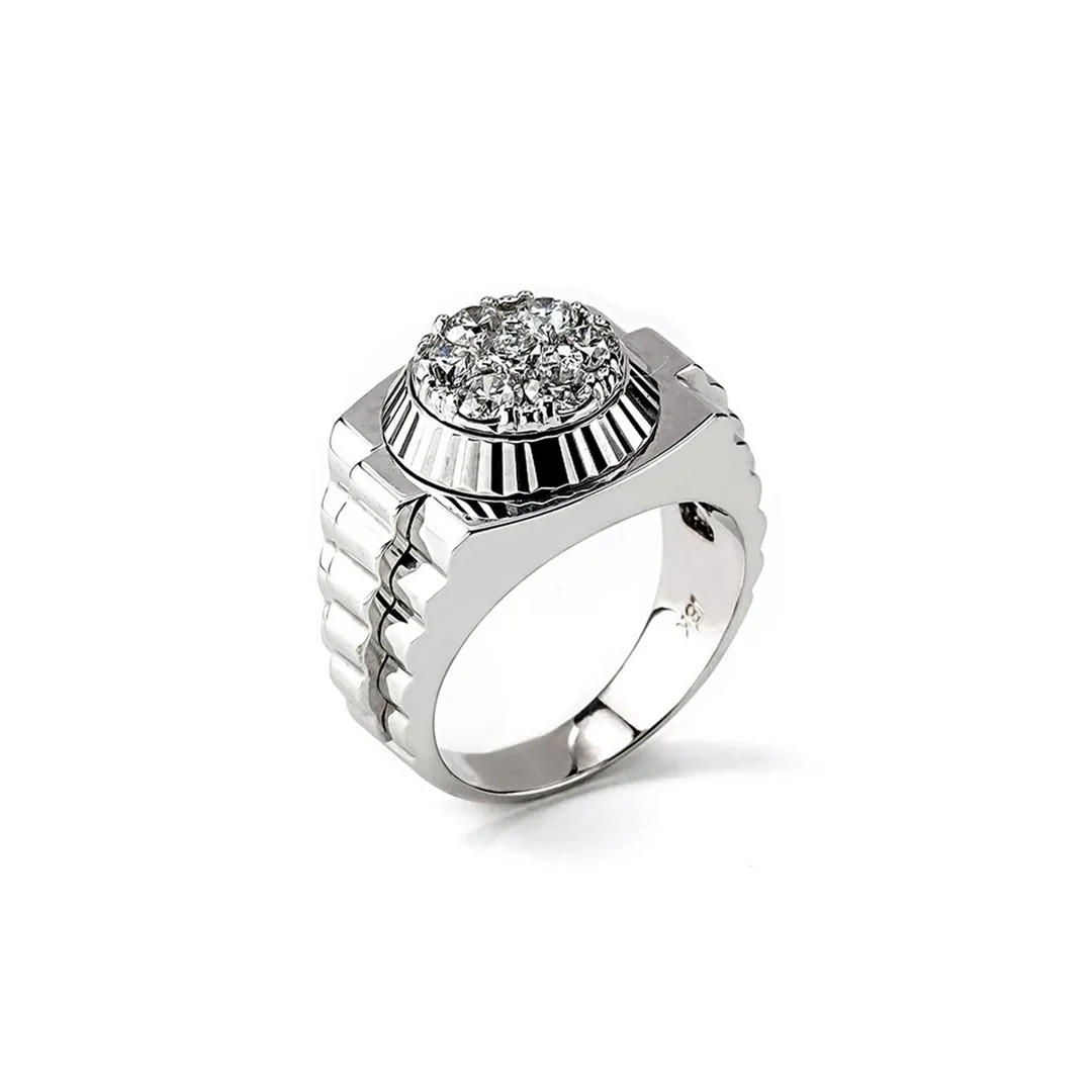 18K White Gold Diamonds Men’s Ring