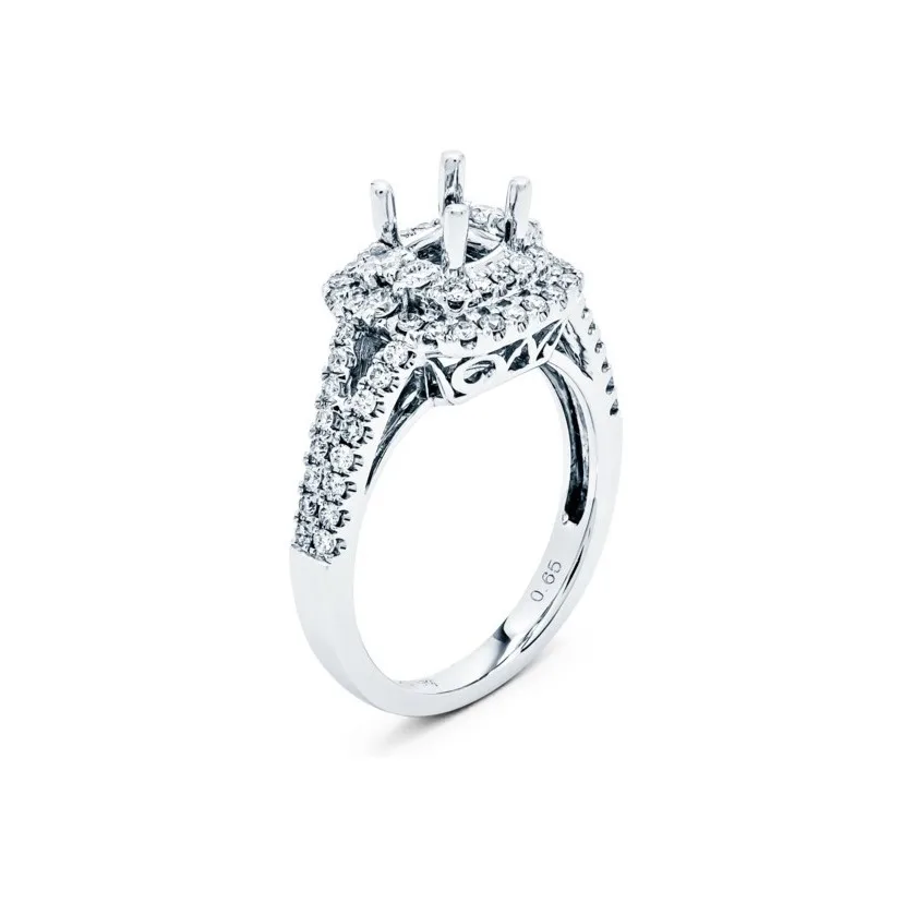 18K White Gold Semi Mount Ring