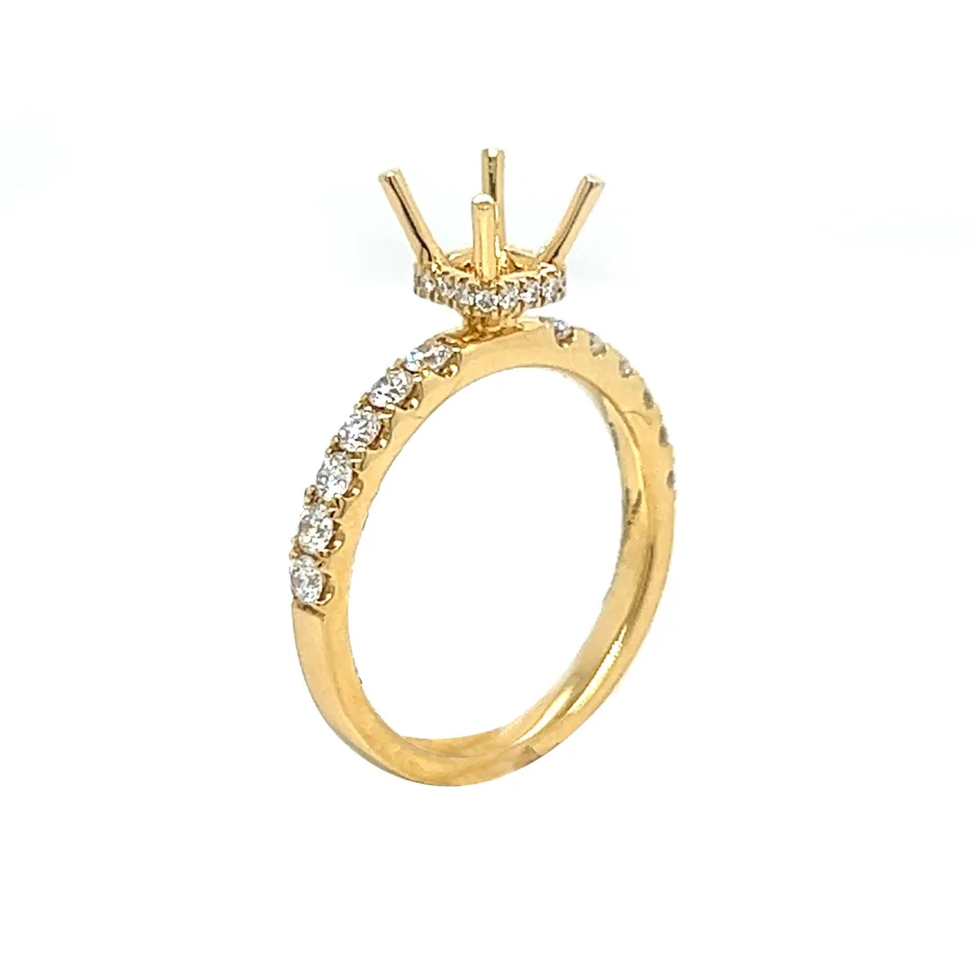 18K Yellow Gold Semi Mount Ring