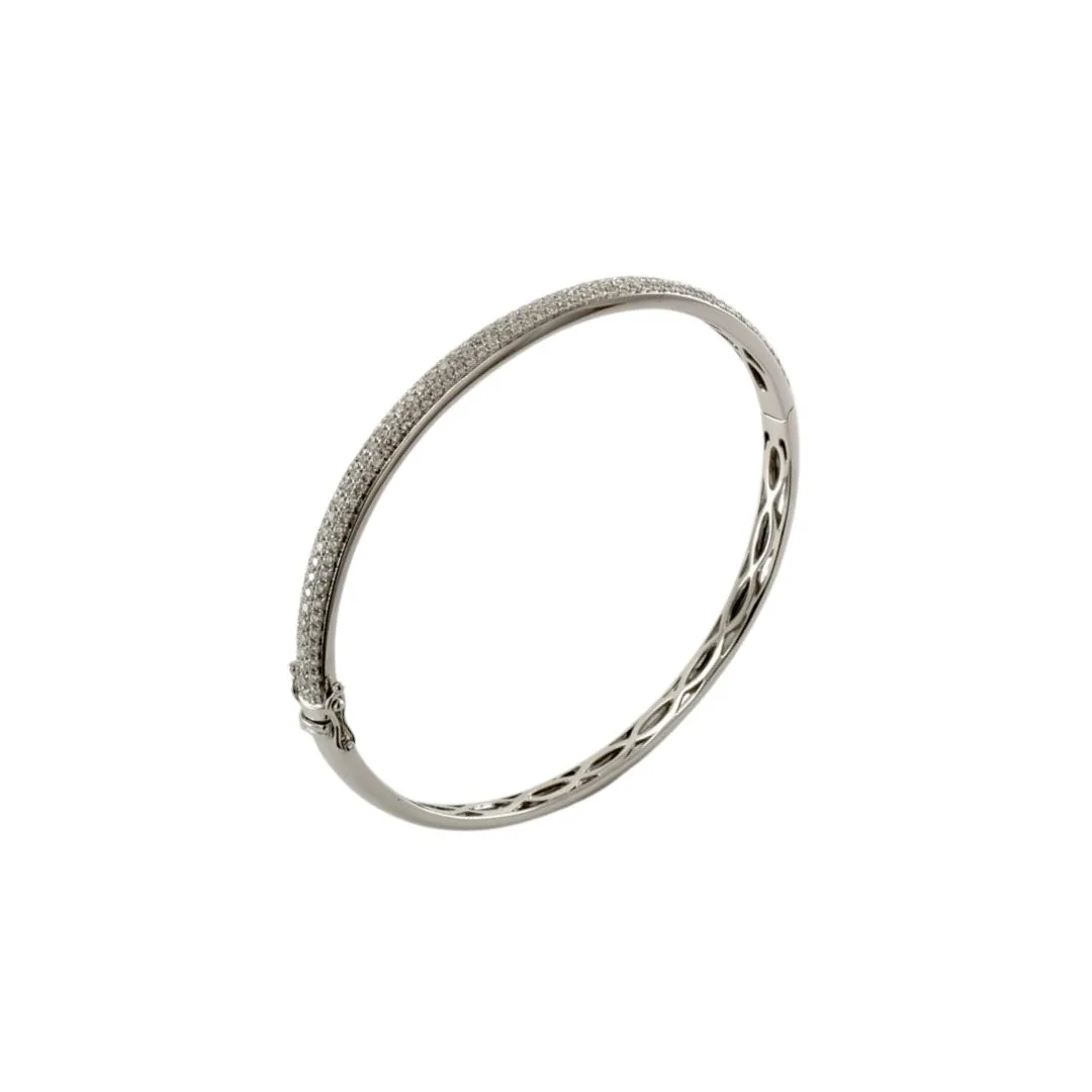18K White Gold Diamond Bangle