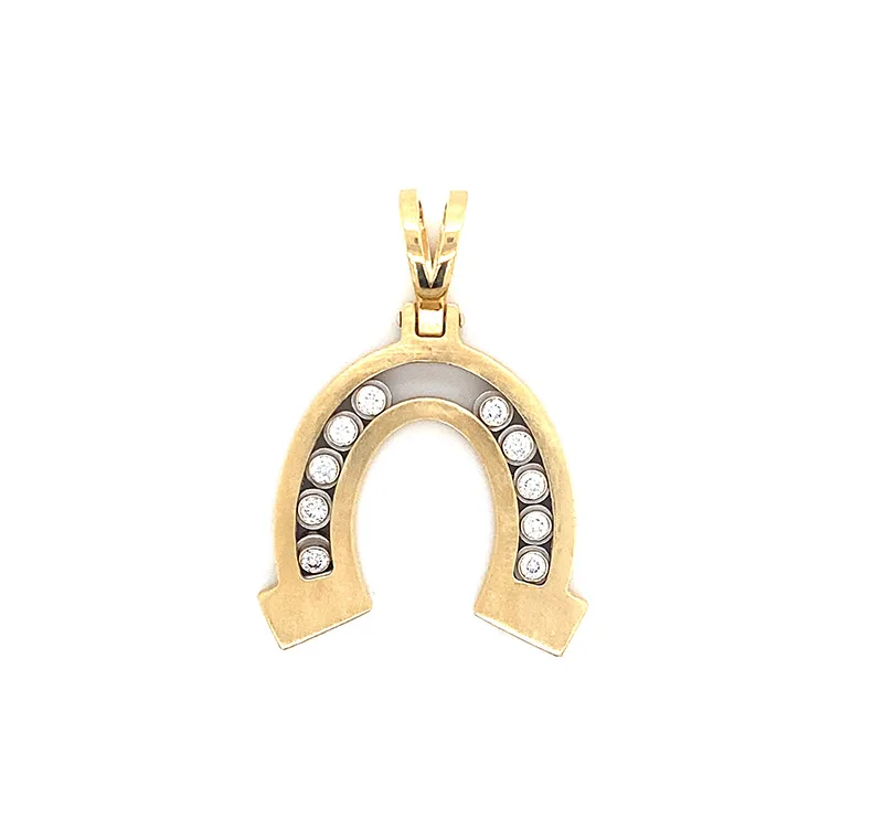 18K Two-Tone Gold Diamond Men’s Pendant