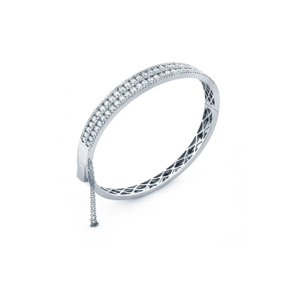 18K White Gold Diamond Bangle
