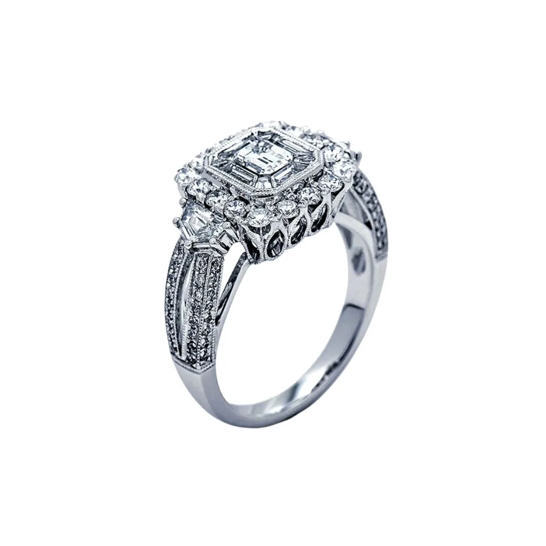 18K White Gold Diamond Ring