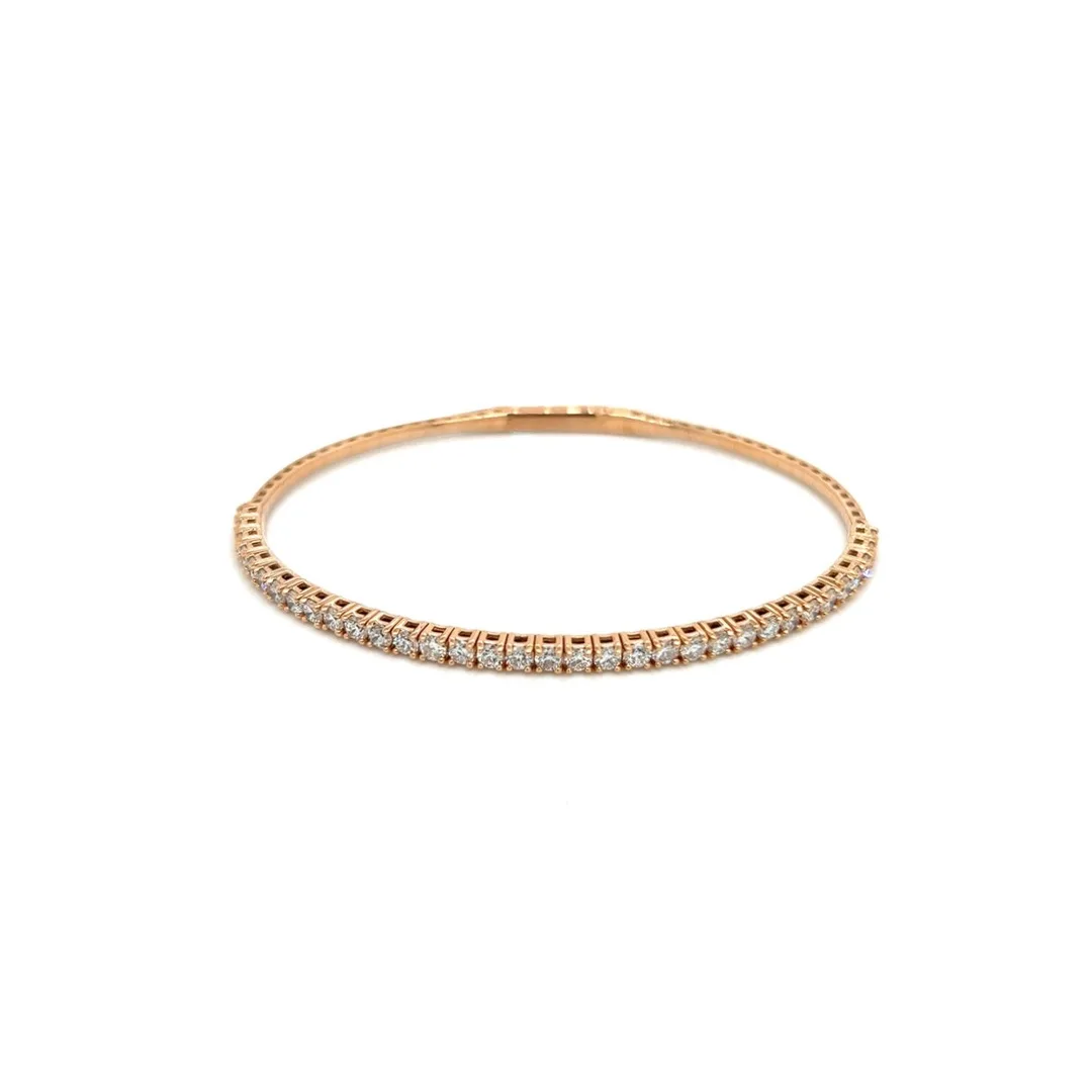 18K Rose Gold Diamond Bangle
