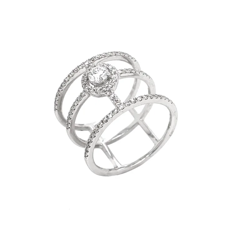 18K White Gold Diamond Band